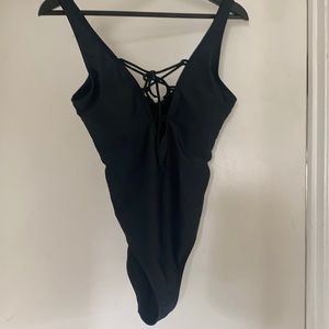 Black one piece swimsuit